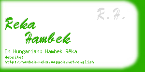 reka hambek business card